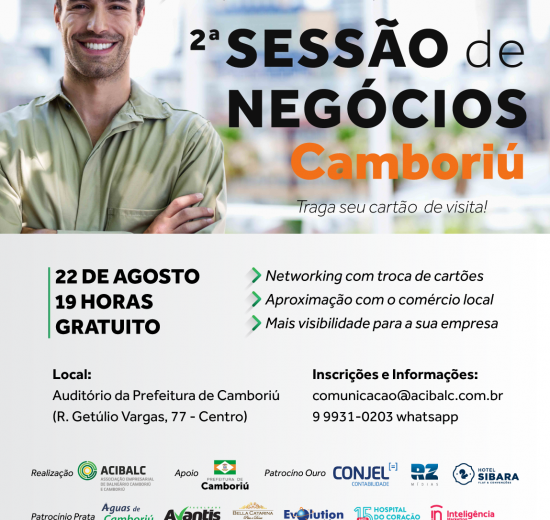 Acibalc promove Sessão de Negócios com empresários de Camboriú na próxima quarta