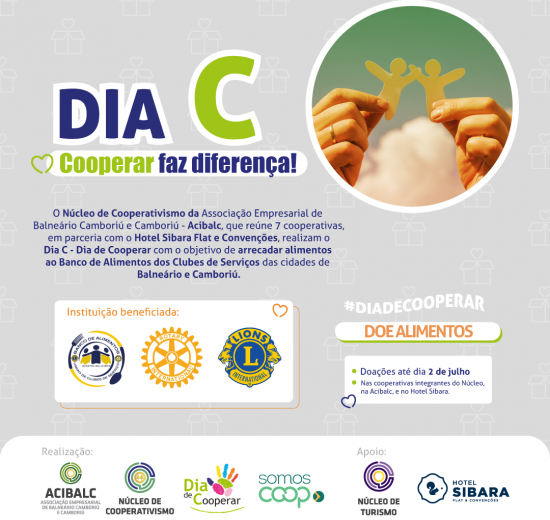 Núcleo de Cooperativas da Acibalc inicia campanha de arrecadação de alimentos na próxima segunda-feira
